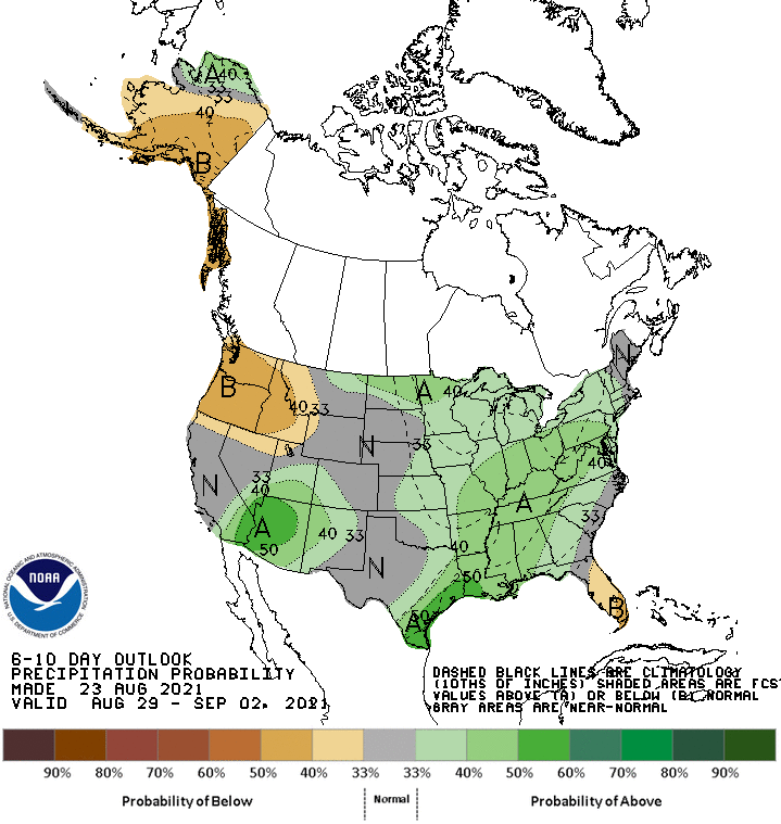 6-10 day outlook precip probability